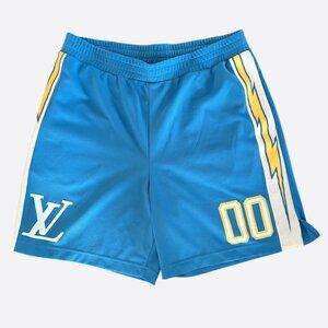 Louis Vuitton Blue Lightning Logo Shorts